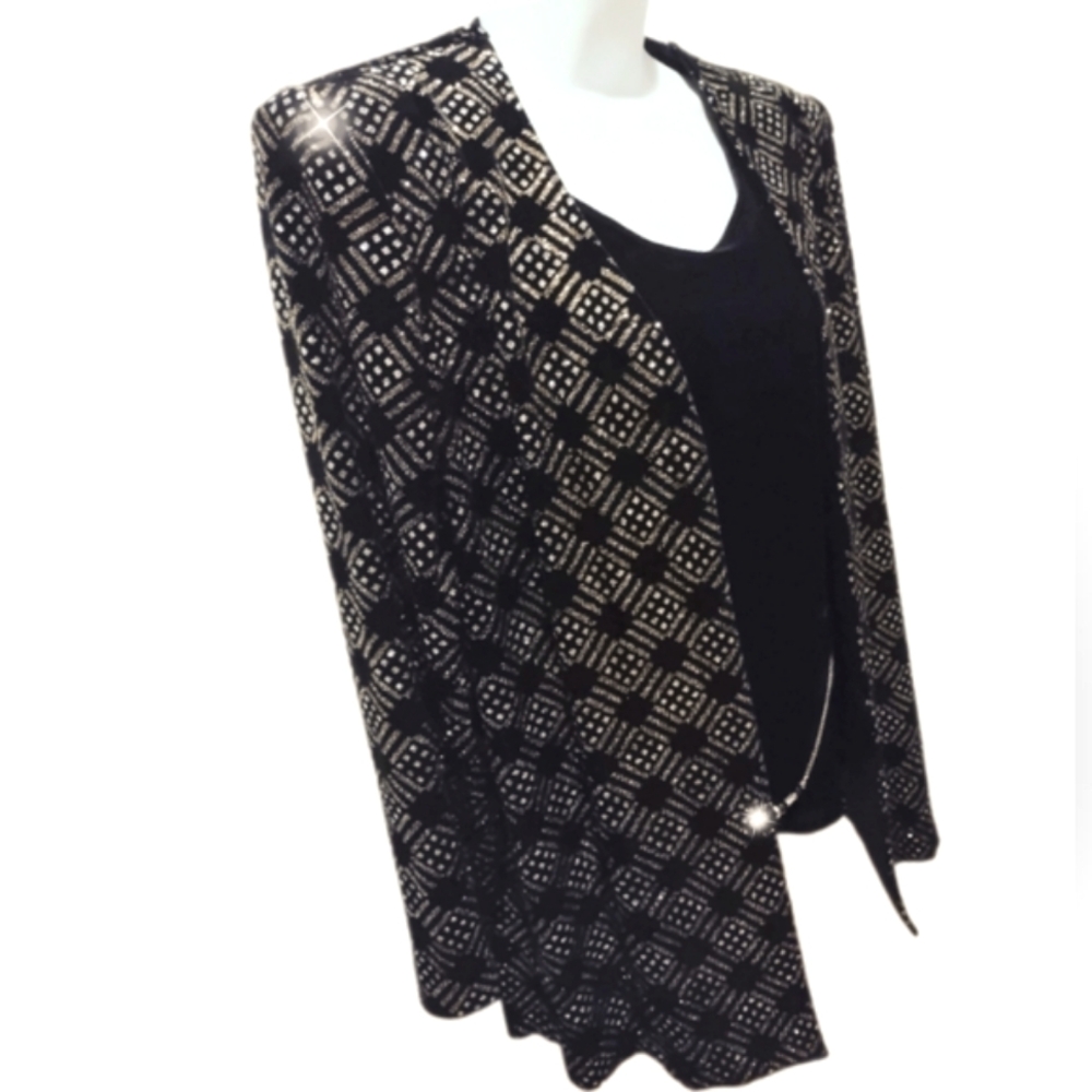Sparkling Suit Jacket Blouse